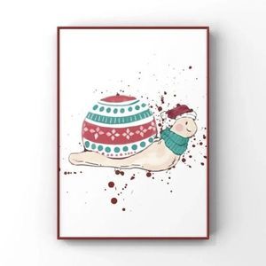 Christmas Animal Wall Art Winter Holiday Turtle in sweater home decor art Print